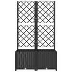 vidaXL Jardinière avec treillis Noir 80x40x136 cm PP