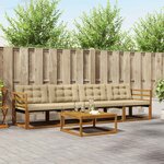 vidaXL Ensemble de canapés d'extérieur 5 Pièces Naturel et Beige