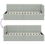 vidaXL Cadre de lit d'angle Gris clair 80 x 200 cm Velours