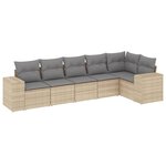 vidaXL Salon de jardin avec coussins 6 Pièces beige résine tressée