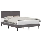 vidaXL Cadre de lit avec bandes LED Gris 120 x 190 cm Simili cuir