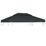 vidaXL Toile de belvédère 2 niveaux 310 g/m² 4x3 m Anthracite