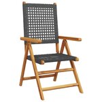 vidaXL Ensemble de salle à manger pour jardin 7 Pièces Noir