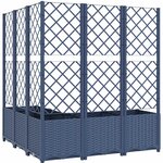 vidaXL Jardinière avec treillis bleu gris 120x120x136 cm PP