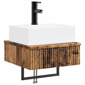 vidaXL Basin de lavage mural Bois ancien 40 x 41 x 39 cm