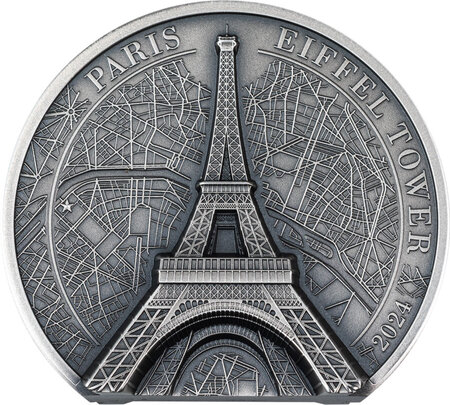 Pièce de monnaie en Argent 10 Dollars g 62.2 (2 oz) Millésime 2024 Historical Monuments EIFFEL TOWER