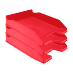 Q-connect corbeille à courrier empilable - PP documents - A4+ - Rouge