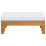 vidaXL Repose-pied sectionnel avec coussin blanc crème Bois d'acacia