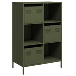 vidaXL Buffet haut vert olive 68x39x103 5 cm acier