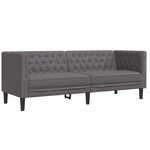 vidaXL Ensemble de canapé Chesterfield 2 Pièces gris similicuir