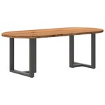 vidaXL Table à manger 220x100x74 cm bois de chêne massif ovale