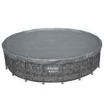 Bestway Couverture de piscine Ø6 1 m Rond Polyester Gris