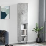 vidaXL Buffet haut Gris béton 34 5x34x180 cm Bois d'ingénierie
