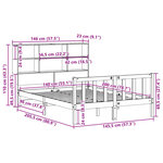 vidaXL Lit bibliothèque sans matelas 140x200 cm bois massif de pin