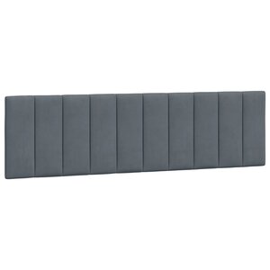 vidaXL Coussin de tête de lit Hanko gris foncé 183 cm velours