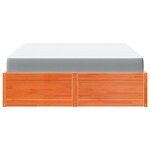 vidaXL Lit avec matelas cire marron 160x200 cm bois de pin massif