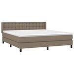 vidaXL Sommier à lattes de lit avec matelas Taupe 180x200 cm Tissu