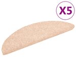 vidaXL Tapis autoadhésifs de marches 5 Pièces Marron 56x17x3cm Aiguilleté