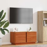 vidaXL Meuble TV Brun cire 80 x 35 x 40 5 cm Pin massif
