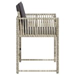 vidaXL Chaises de jardin avec coussins lot de 4 gris clair poly rotin
