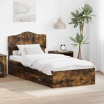 vidaXL Cadre de lit Chêne fumé 70 x 190 cm Bois d'ingénierie