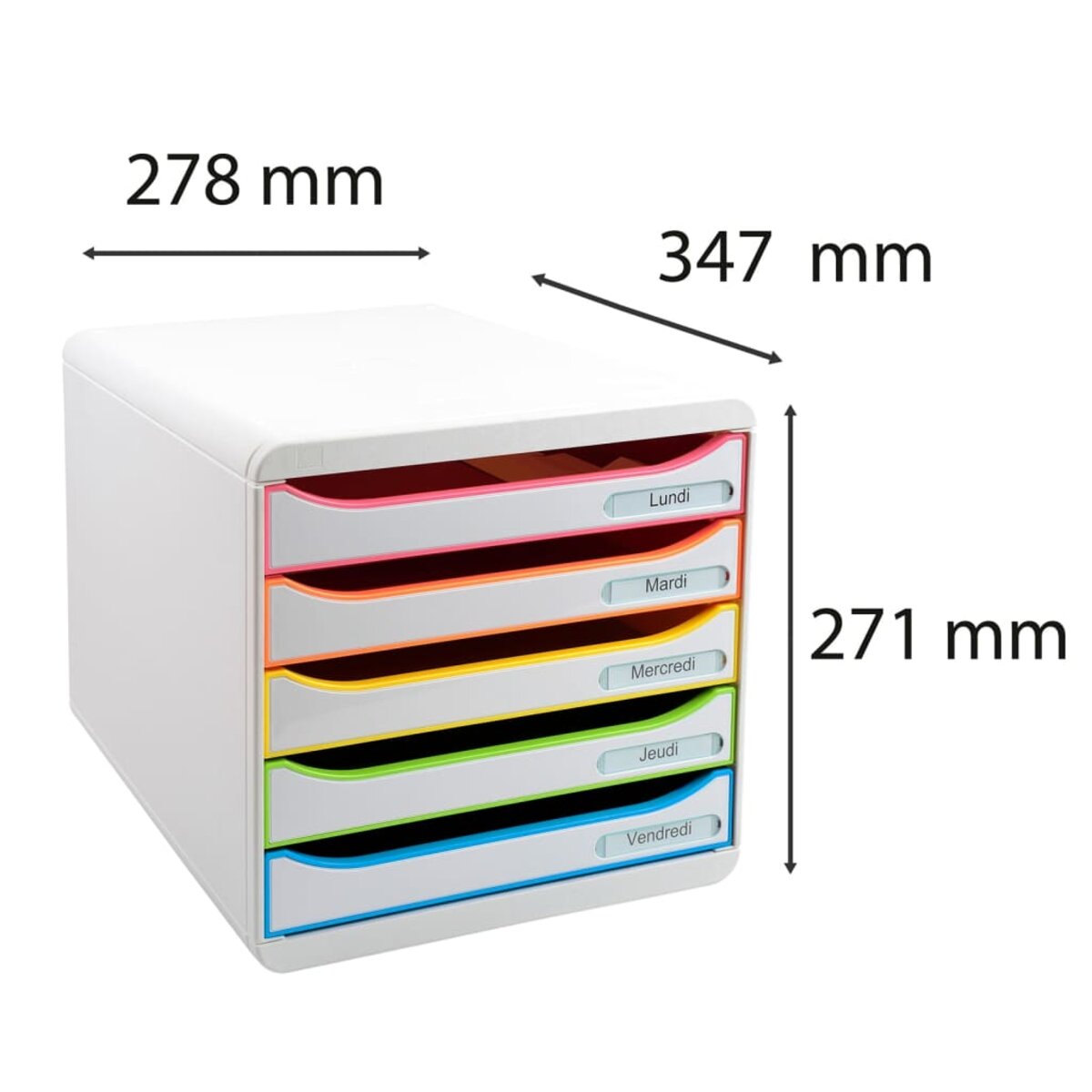 Exacompta Set de tiroirs de bureau Big-Box Black Office 4tiroirs Blanc - La Poste