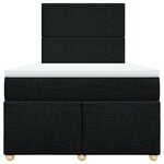 vidaXL Sommier à lattes de lit avec matelas Noir 120x200 cm Tissu