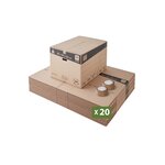Pack and Move - Lot 20 cartons déménagement XXL - 80 x 60 x 50 cm - Poignées renforcées - 2 adhésifs offerts