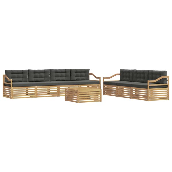 vidaXL Ensemble de canapés d'extérieur 8 pc Blanc et anthracite
