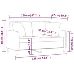 vidaXL Canapé 2 places avec oreillers décoratifs noir 120 cm tissu