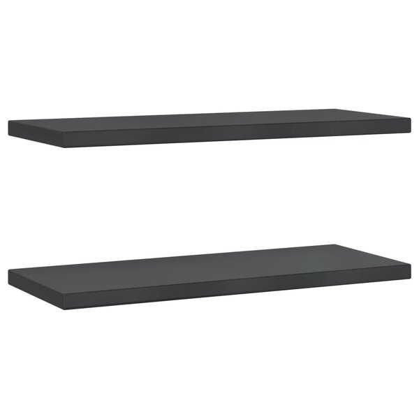 vidaXL Étagères murales 2 Pièces 75x30x3 cm noir acier inoxydable