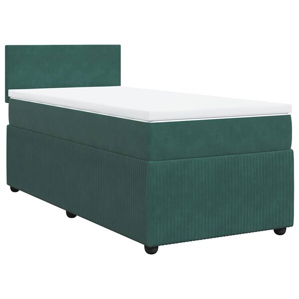 vidaXL Sommier à lattes de lit et matelas Vert foncé 80x200 cm Velours
