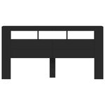 vidaXL Tête de lit à LED noir 200x18 5x103 5 cm bois d'ingénierie