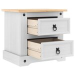 vidaXL Table de chevet avec tiroir Blanc 53 x 39 x 47 cm Pin massif