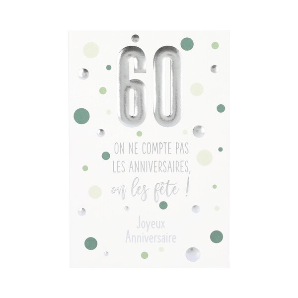 Carte Anniversaire - 60 ans On ne compte pas les anniversaires on les fête !