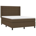 vidaXL Sommier à lattes de lit avec matelas Marron foncé 140x200 cm