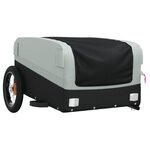 vidaXL Remorque de vélo noir et gris 30 kg fer
