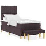 vidaXL Lit à ressorts avec matelas Marron foncé 90 x 200 cm tissu
