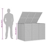 vidaXL Boîte à coussins de jardin Résine tressée 145x100x103 cm Gris