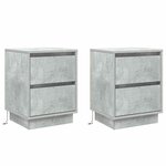 vidaXL Cabinet de chevet 2 Pièces Gris béton 39 x 34 5 x 50 cm