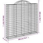 vidaXL Paniers à gabions arqués 25 Pièces 200x50x180/200 cm Fer galvanisé