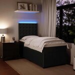 vidaXL Sommier à lattes de lit avec matelas Noir 100x200 cm Velours