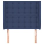 vidaXL Tête de lit avec oreilles Bleu 103x23x118/128 cm Tissu