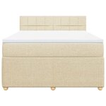 vidaXL Sommier à lattes de lit avec matelas Crème 160x200 cm Tissu