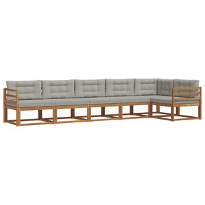vidaXL Ensemble de canapés d'extérieur 6 Pièces Naturel et gris clair