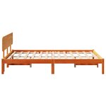 vidaXL Cadre de lit avec tête de lit Marron ciré 140x190 cm Bois de pin massif