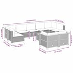 vidaXL Salon de jardin avec coussins 10 Pièces beige résine tressée