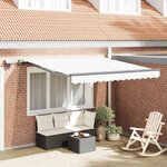 vidaXL Auvent Rétractable Blanc 350 x 250 cm tissu