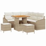 vidaXL Ensemble de canapé de jardin 8 Pièces Beige Poly rotin