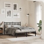 vidaXL Cadre de lit métal sans matelas avec tête de lit noir 140x200cm